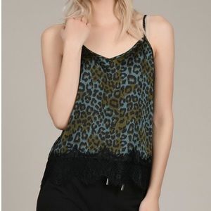 Satin leopard cami